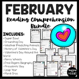 February Reading Comprehension Bundle Valentine Mardi Gras