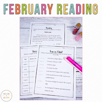 Preview of February Reading Comprehension Passages