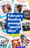 February Reading Comprehension passages-Special Days