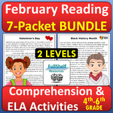 February Reading Passages Comprehension Questions Activiti