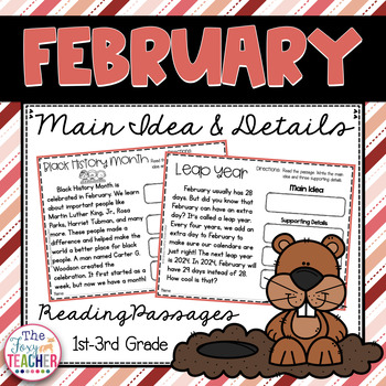 Preview of February Reading Passages Main Idea and Details