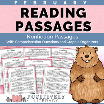 Preview of February Reading Passages Nonfiction Text