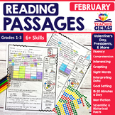 February Reading Passages - Valentine's, Presidents & More