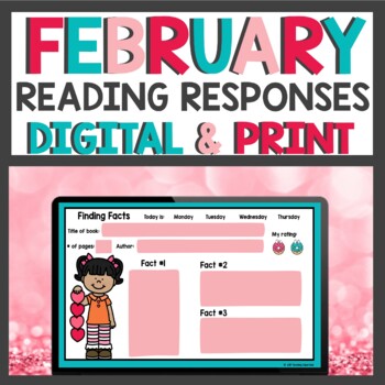 Preview of February Reading Responses Activities for Google Classroom™