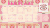 February Retro Desktop Wallpaper Calendar