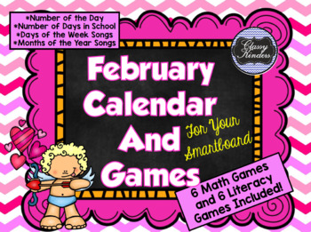 Preview of February SMARTboard Calendar and Games!