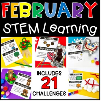 Preview of February STEM Activities Valentines Groundhog Presidents Tooth Fairy