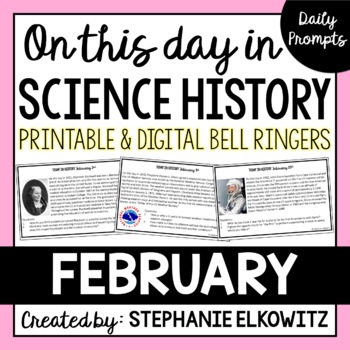 Preview of February Science History Bell Ringers  | Printable & Digital