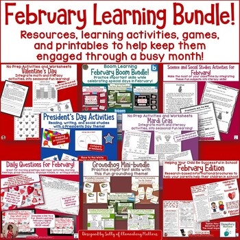 Preview of February 2nd Grade Worksheets, Printables, and Hands-on Activities Learning Fun