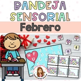 February Sensory Bin Activities / Bandeja sensorial febrer