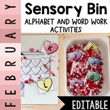 February Sensory Bin | Valentines Day | Alphabet Sight Wor