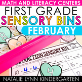 February Sensory Bins 1st Grade Valentine Math and Literac
