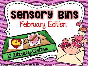 Preview of February Sensory Bins - Valentine's Day, Groundhog, Dental, & President's Day