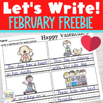 Preview of February Sentence Writing Freebie