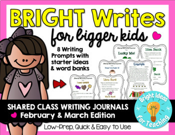 Preview of Shared Writing Journal Prompts {February & March}
