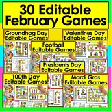 February Sight Word Games EDITABLE Bundle Sight Words, cvc