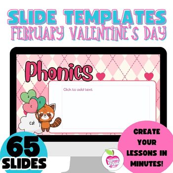 Preview of February Slides Templates Valentines Day Digital Resources