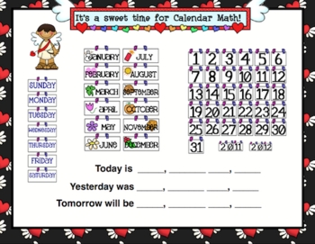 Preview of February Smartboard Calendar Math