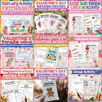 Preview of February Social Emotional Learning Valentines Day Counseling | Middle Elementary