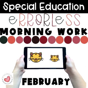 Preview of February Special Education Digital Morning Work-Errorless-Boom Cards™