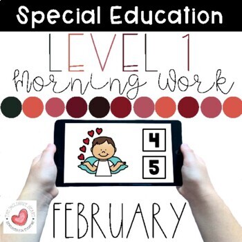 Preview of February Special Education Digital Morning Work-Level 1-Boom Cards™