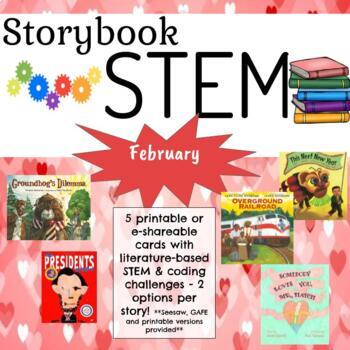 Preview of February Storybook STEM: 10 Literature-Based Coding and Design Challenges