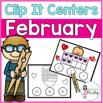 Preview of February Tens Frame Clip It Centers