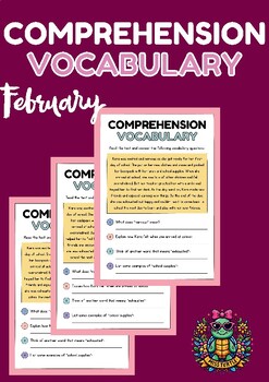 Preview of February Themed Comprehension Worksheets: Black History and Valentine's Day Stor