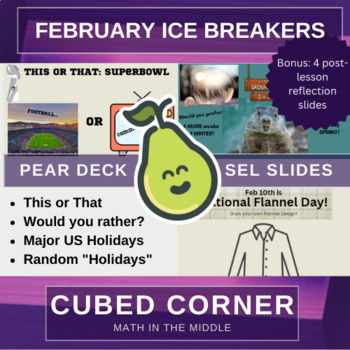 Preview of February Themed Ice Breakers, Brain Breaks, SEL Slides - PEAR DECK