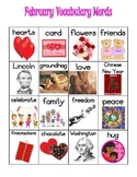 February Themed Vocabulary Word Chart Writing Station {FREEBIE}