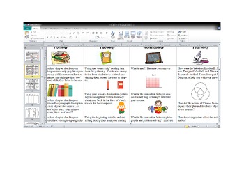 Preview of February Third Grade Homework Calendar + Graphic Organizers (editable)
