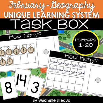 Preview of February Unit 21 Unique Learning System Task Box- Counting 1-20 Tens Frames