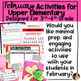 February Upper Elementary Activities Bundle | Designed for