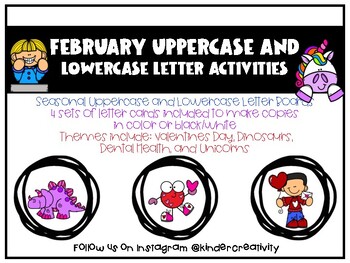 Preview of February Uppercase and Lowercase Letter Activities