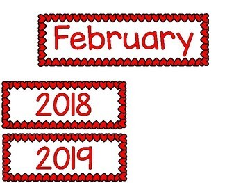 February Calendar Number Cards, Math and Activities