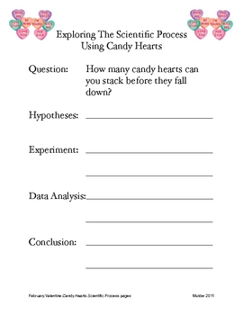 Preview of February Valentine Candy Hearts using the Scientific Process
