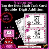 February Valentine Tap the Dots Addition Task Cards: Double Digit