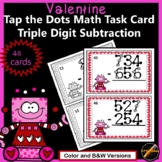 February Valentine Tap the Dots Subtraction Task Cards: Tr