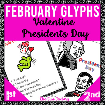 Preview of February Glyph Activities - Valentine Glyph - Presidents Day Glyph