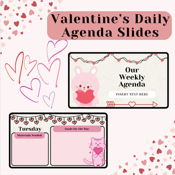 Preview of February/Valentine's Daily Agenda Slides