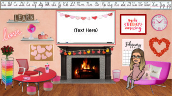 Preview of February Valentine's Day Virtual Bitmoji Classroom