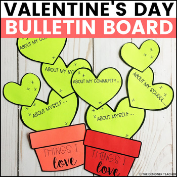 Preview of February Valentine's Day Bulletin Board and Cactus Door Decor Craft
