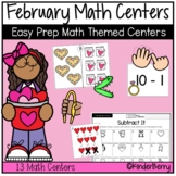 February Valentine's Day Easy Prep Math Centers