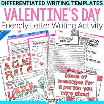 Preview of Valentine's Day Writing Activity How to Write Friendly Letter Writing Templates