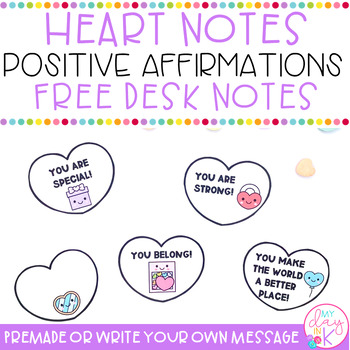 Preview of February & Valentine's Day Heart Notes | Free Positive Affirmation Notes