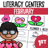 February (Valentine's Day) Literacy Centers Bundle - 1st Grade
