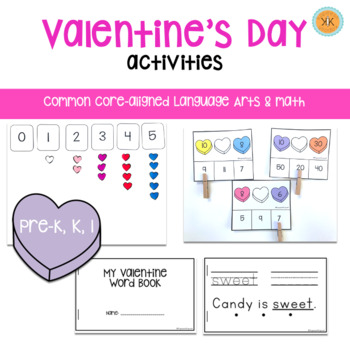 Preview of February | Valentine's Day Math and Literacy Centers 