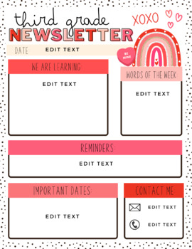 Preview of February/Valentine's Day Newsletter Template
