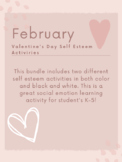 February Valentine's Day Self Esteem Activities