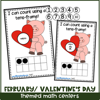 Preview of February/ Valentine's Day Themed Math Centers for ECE, Kinder, Special Education